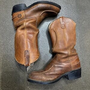 Double H Brown Leather AG7 Work Western 1682 Cowboy Boots Men's 8